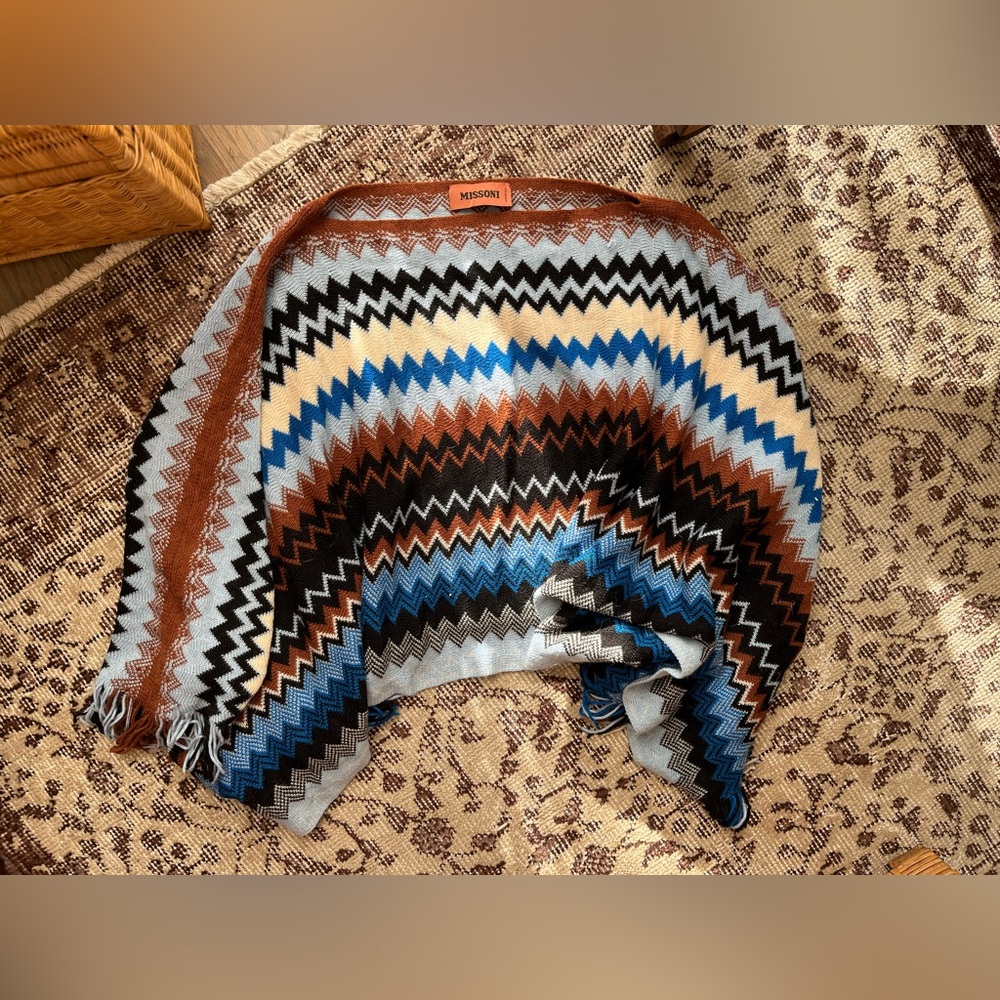 Missoni Blue Zigzag Poncho